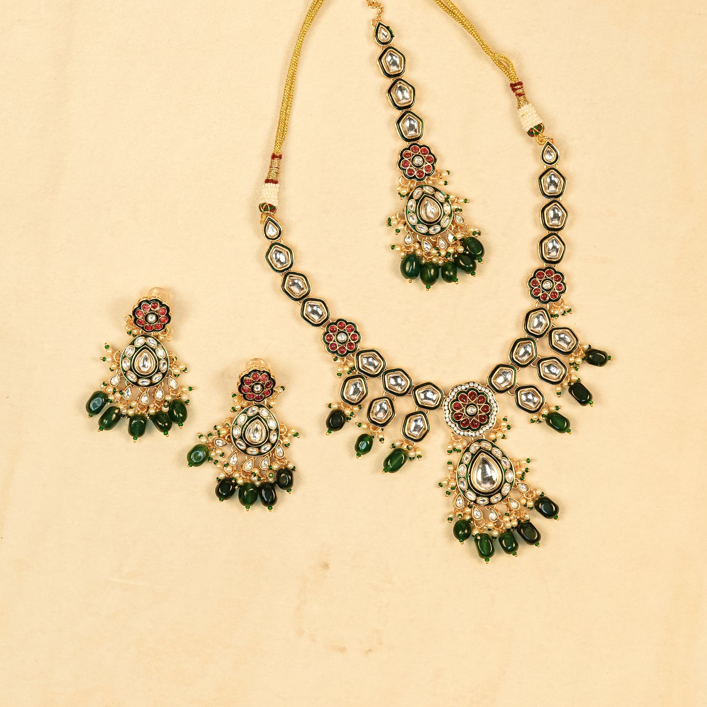 Aanura Gold Plated Traditional Necklace Set