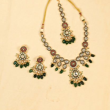 Aanura Gold Plated Traditional Necklace Set