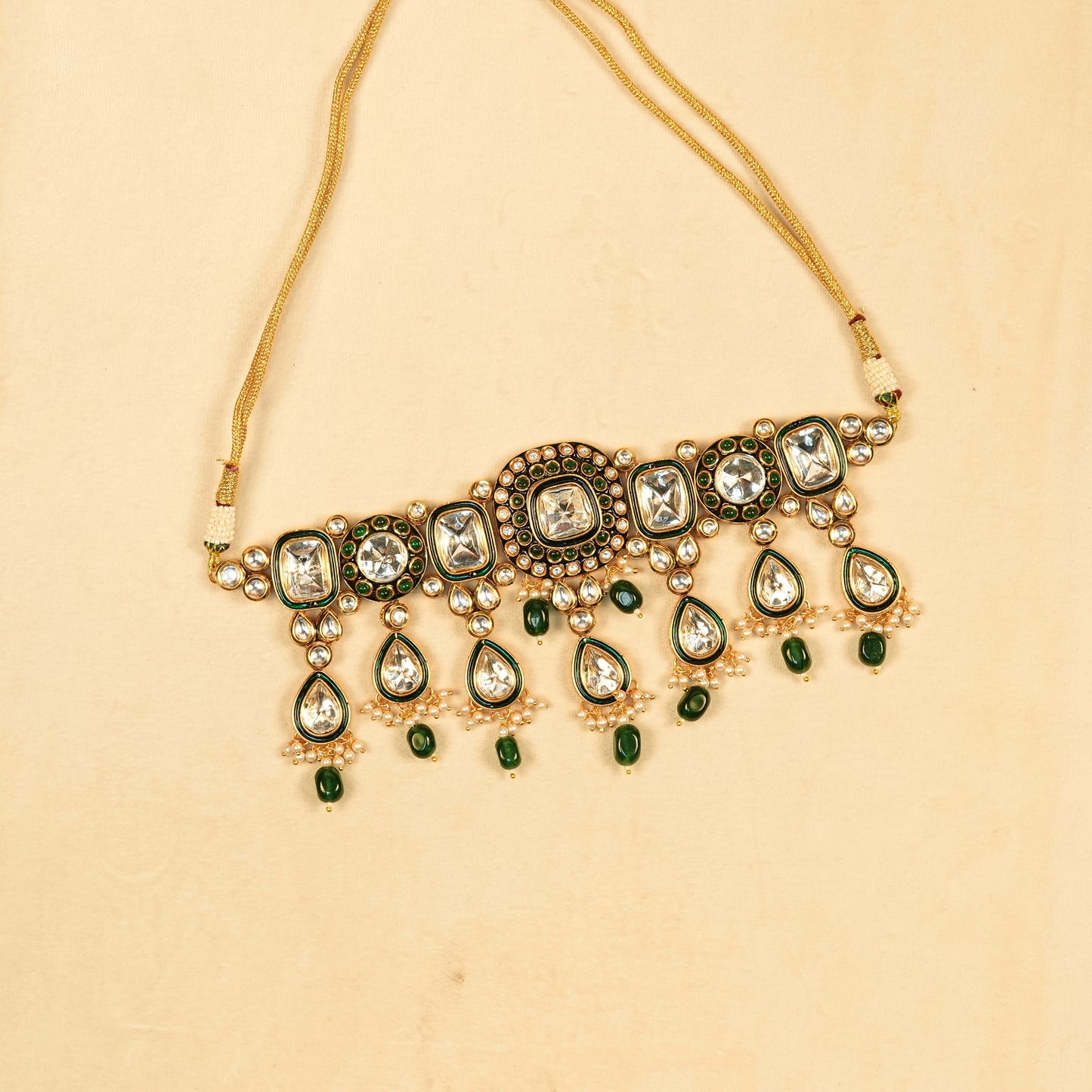 Aanura Gold Plated Traditional Necklace & Earring Set