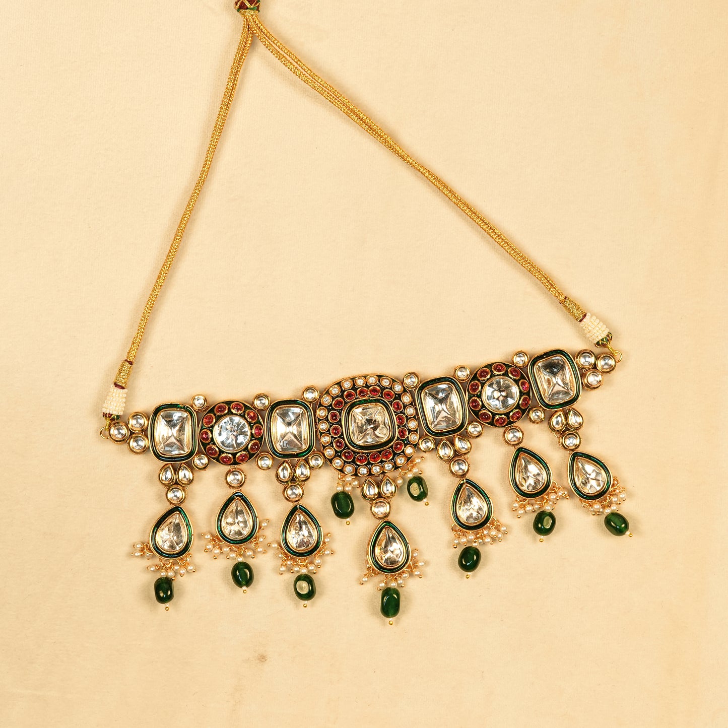 Aanura Gold Plated Traditional Necklace & Earring Set