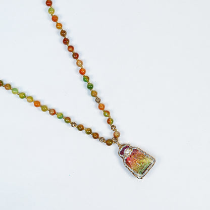 Aanura Gold Beaded Pendant Necklace