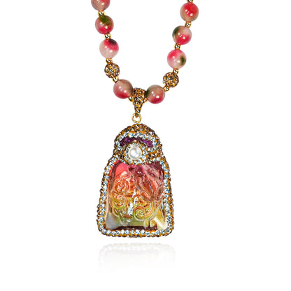 Aanura Gold Beaded Pendant Necklace