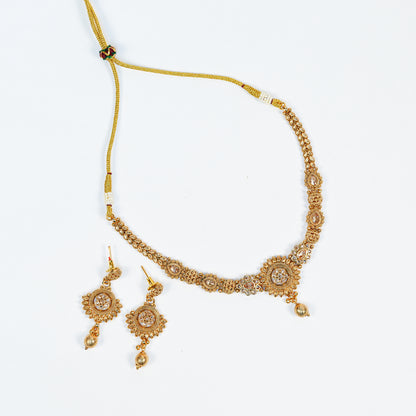 Aanura Gold Plated Sunburst Necklace Set