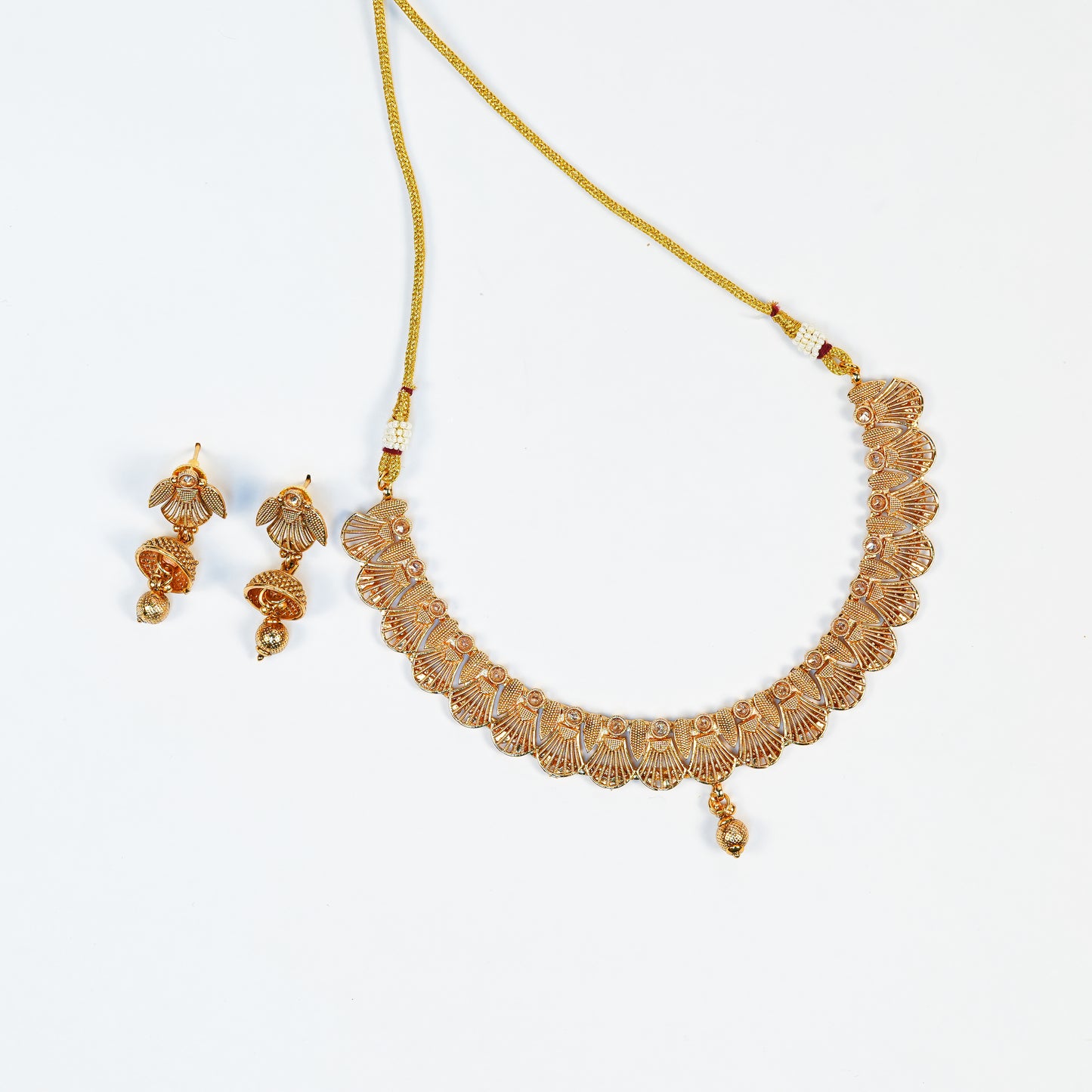 Aanura Gold Plated Scallop Necklace Set