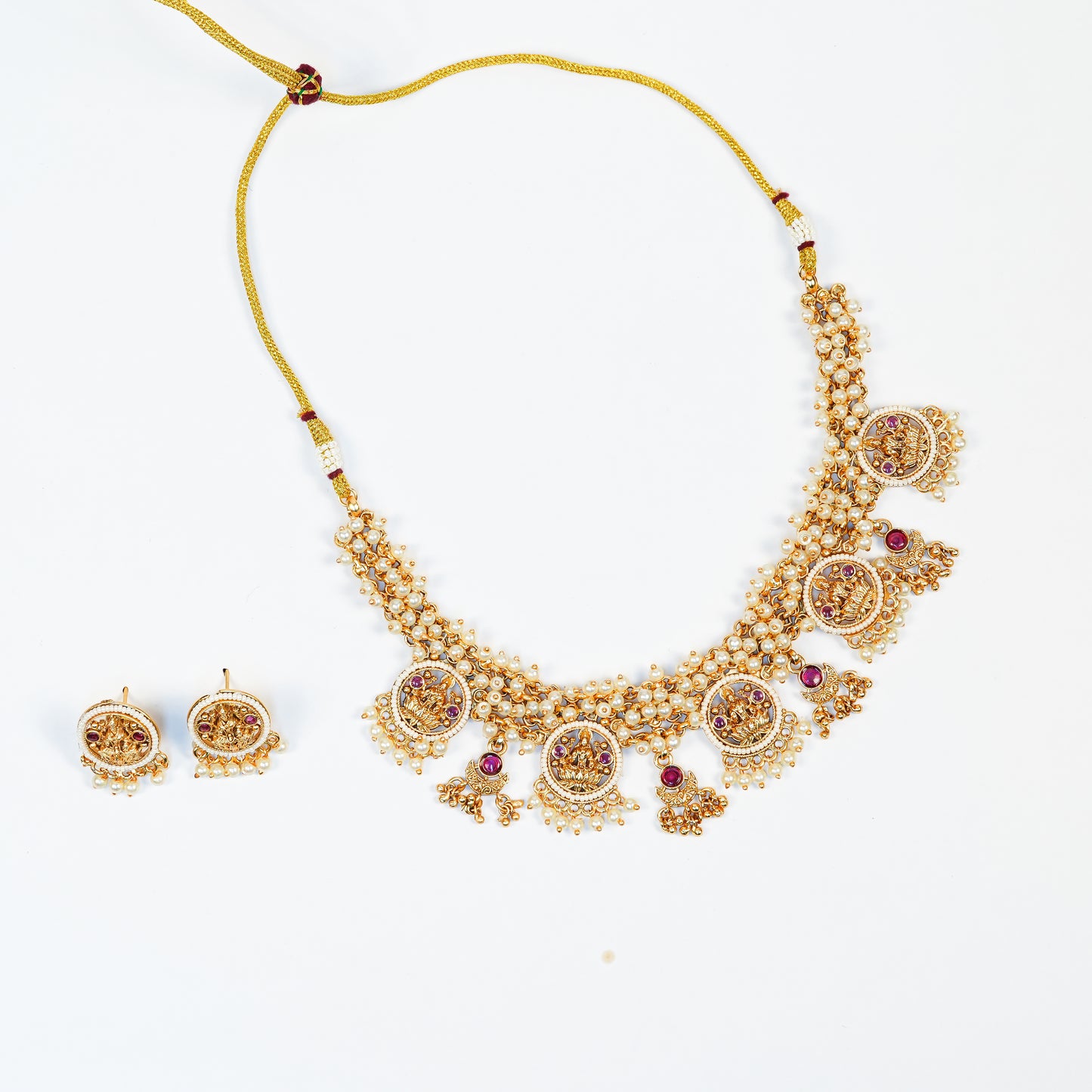 Aanura Traditional Necklace Set in Gold-Plated Finish