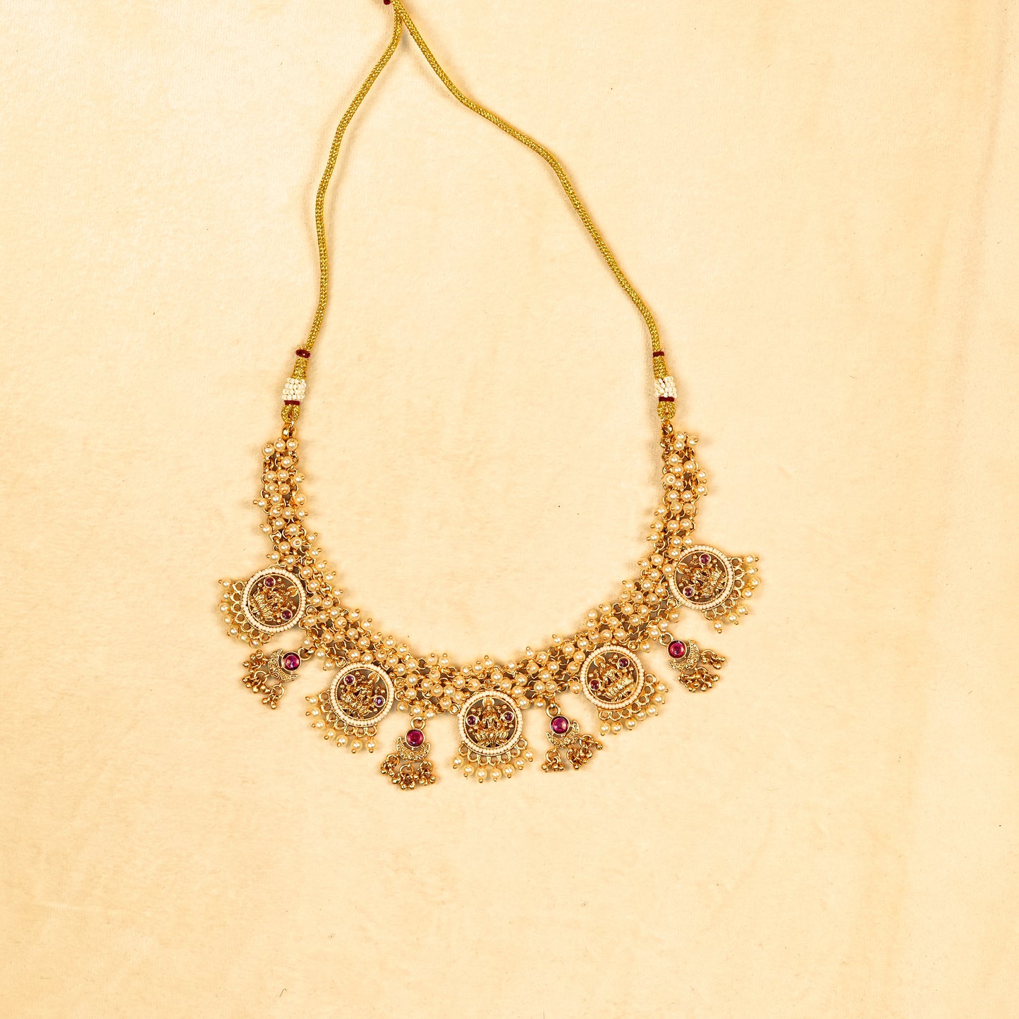 Aanura Traditional Necklace Set in Gold-Plated Finish