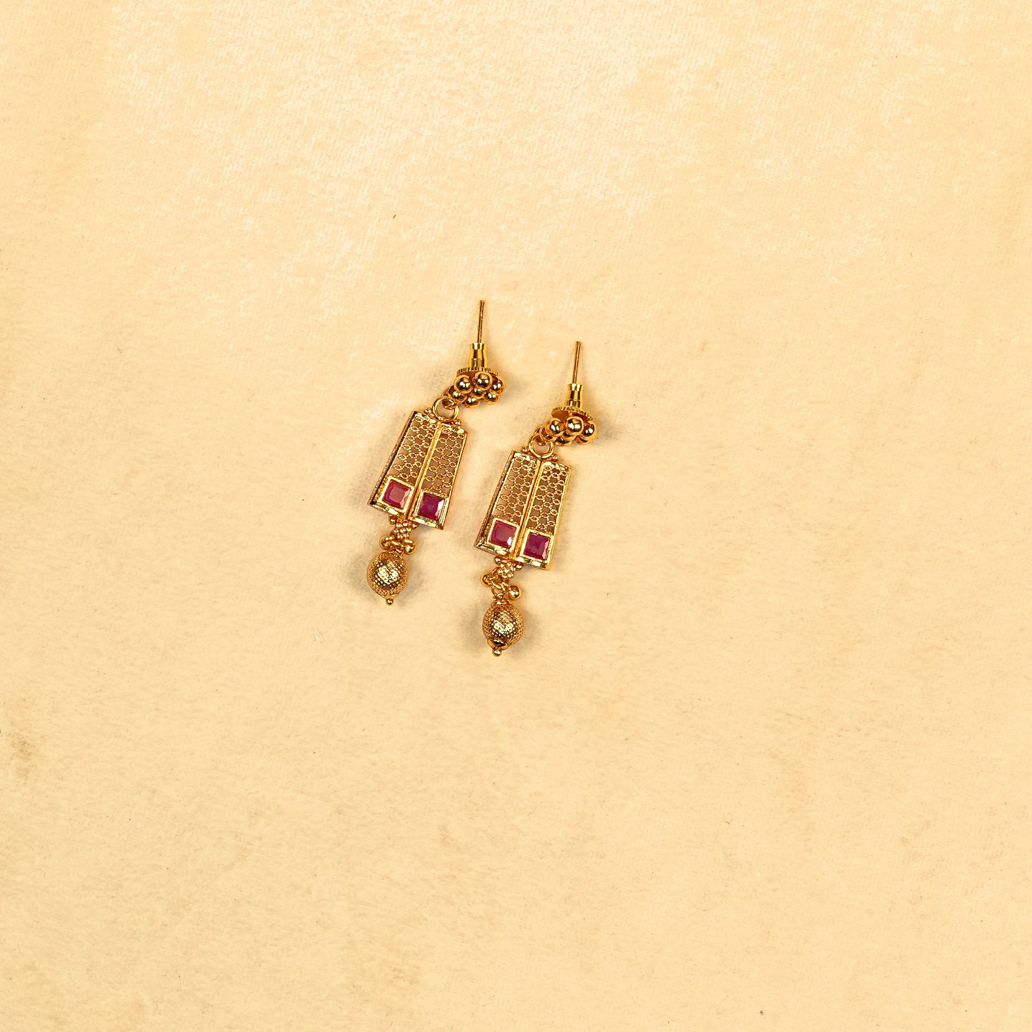 Aanura Gold Plated Layered Necklace & Earring Set