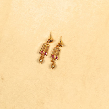 Aanura Gold Plated Layered Necklace & Earring Set