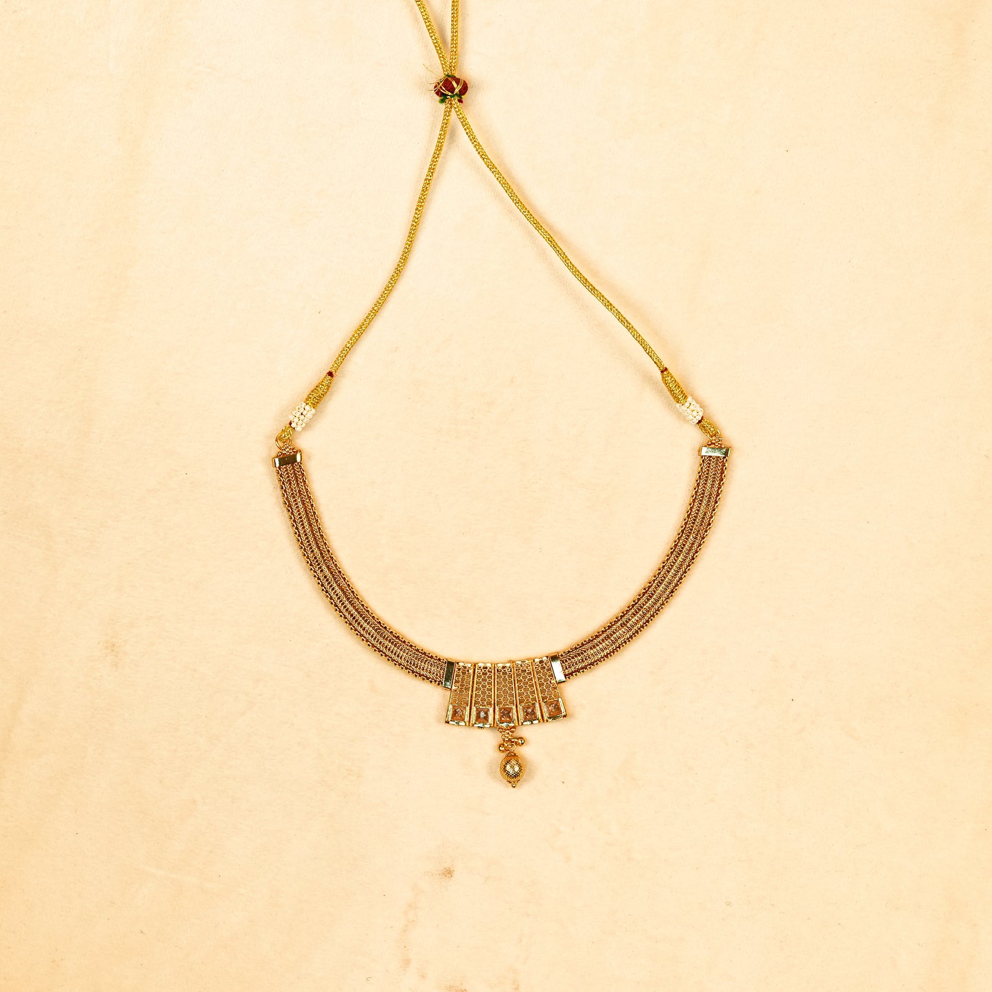 Aanura Gold Plated Layered Necklace & Earring Set