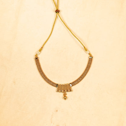 Aanura Gold Plated Layered Necklace & Earring Set