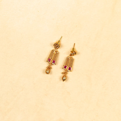 Aanura Gold Plated Layered Necklace & Earring Set