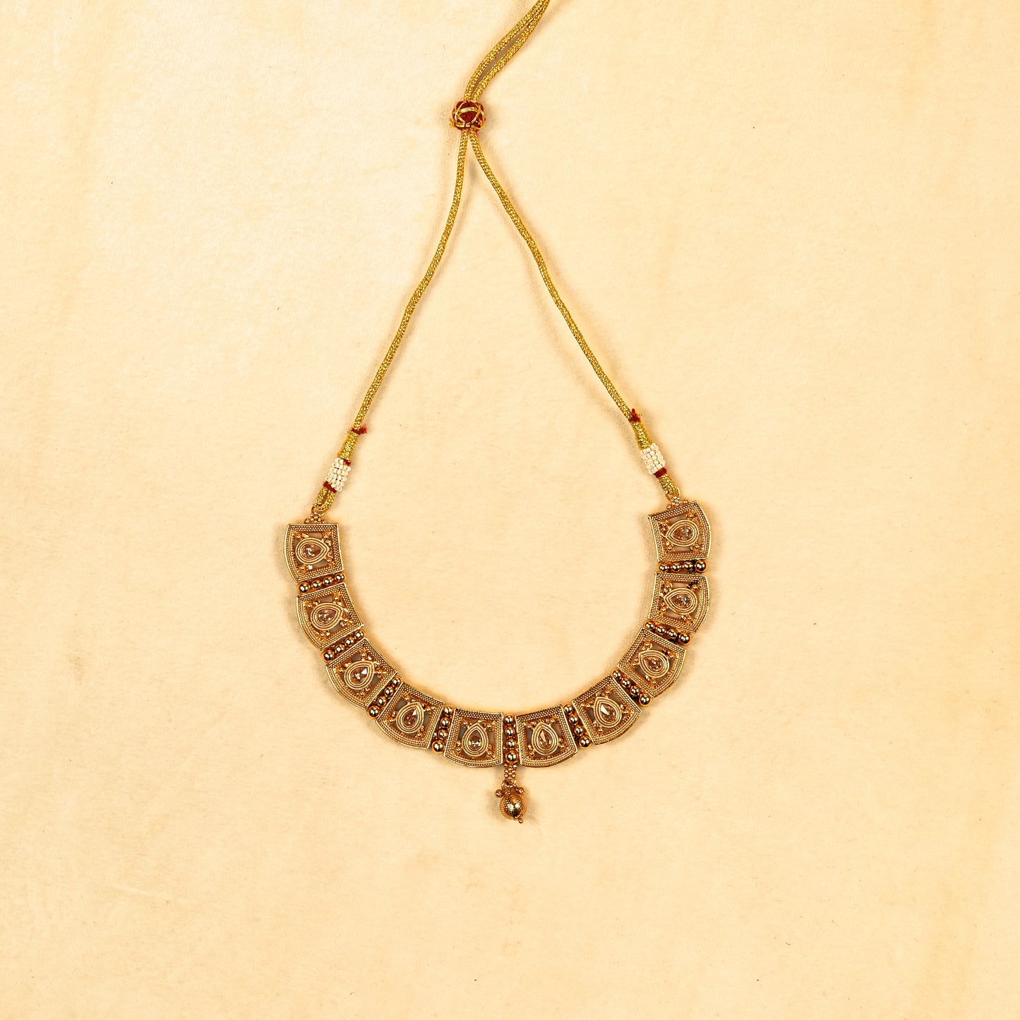 Aanura Gold Plated Heritage Panel Necklace Set