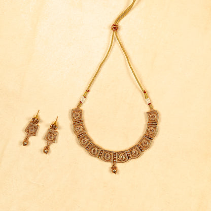 Aanura Gold Plated Heritage Panel Necklace Set