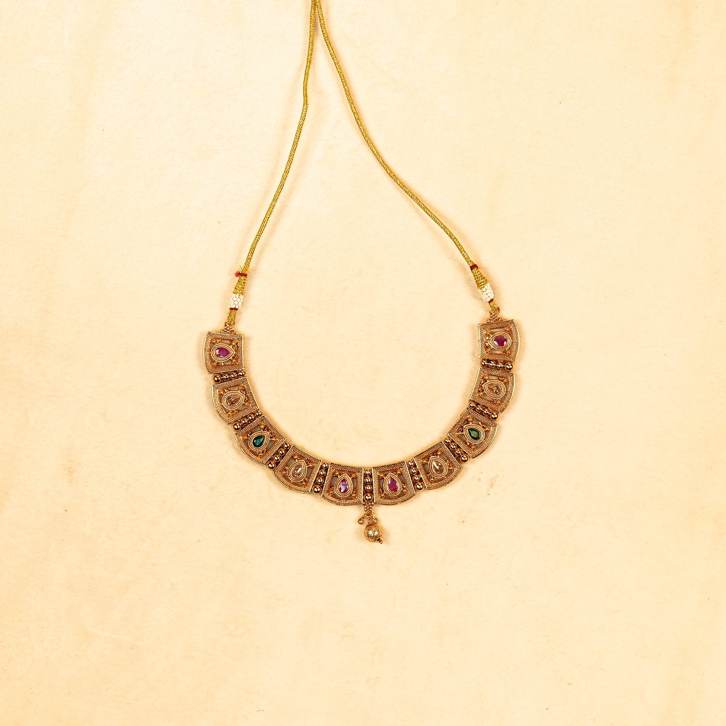 Aanura Gold Plated Heritage Panel Necklace Set