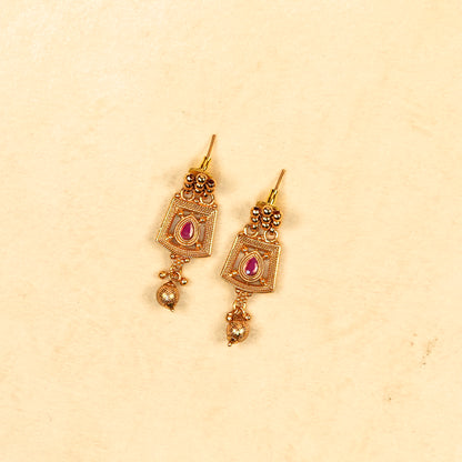 Aanura Gold Plated Heritage Panel Necklace Set