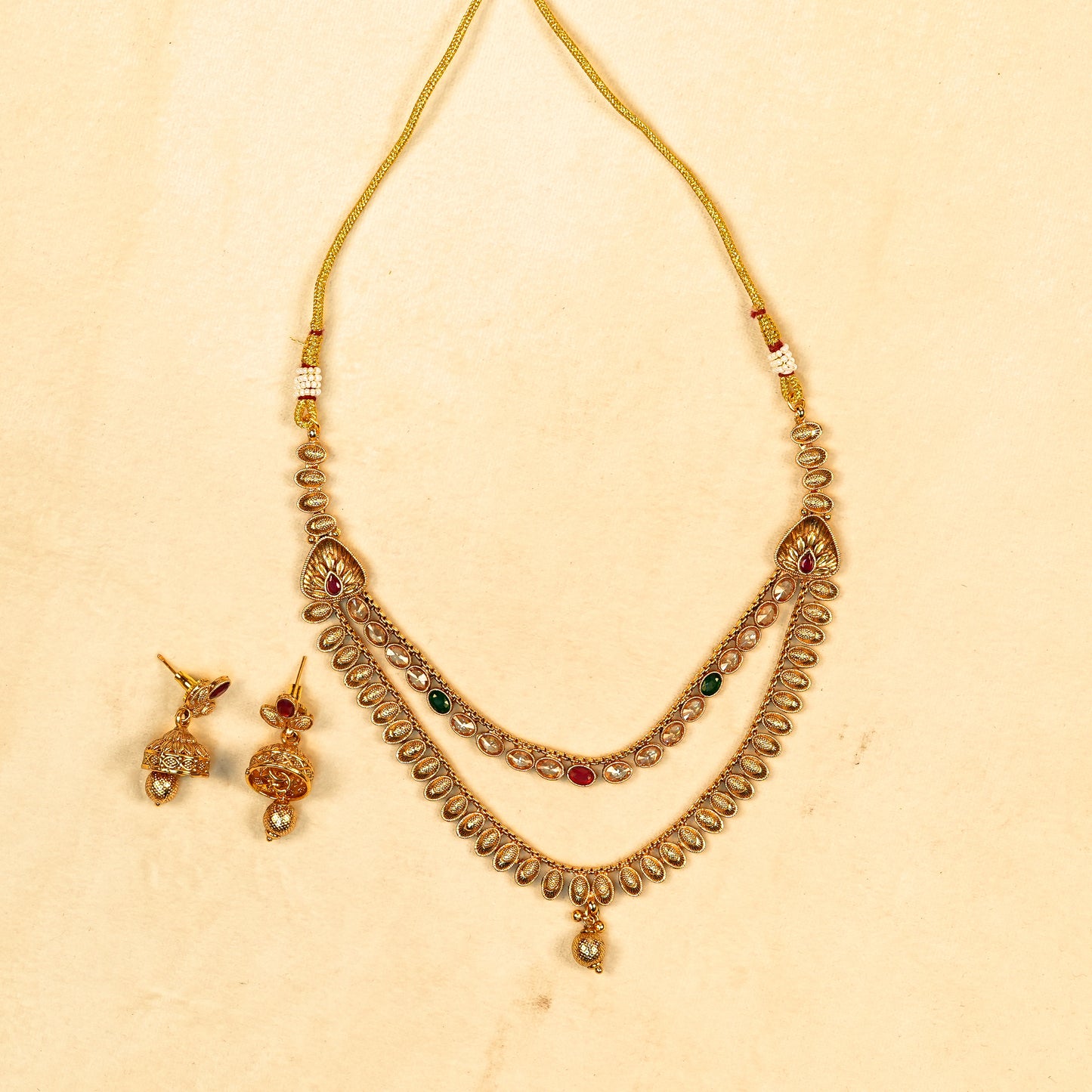 Aanura Gold Plated Dual-Layer Necklace Set