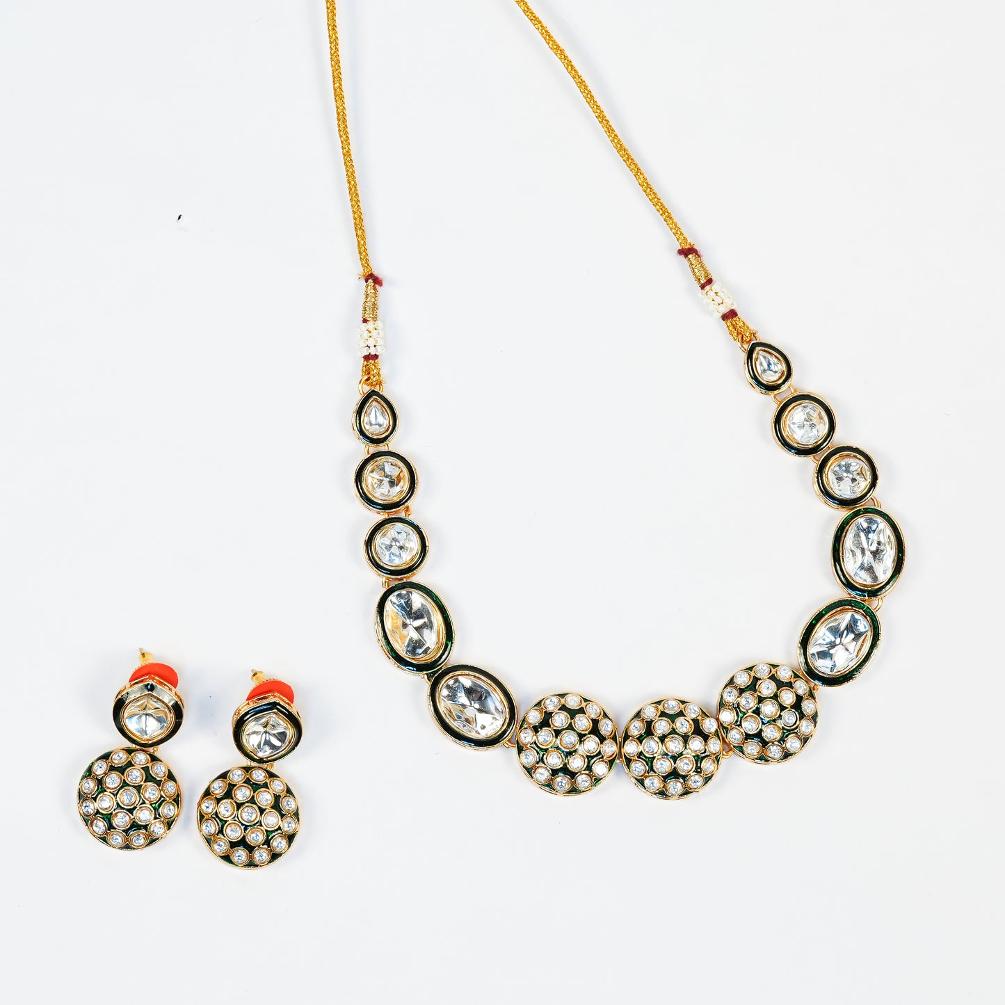 Aanura Gold Traditional Necklace & Earring Set