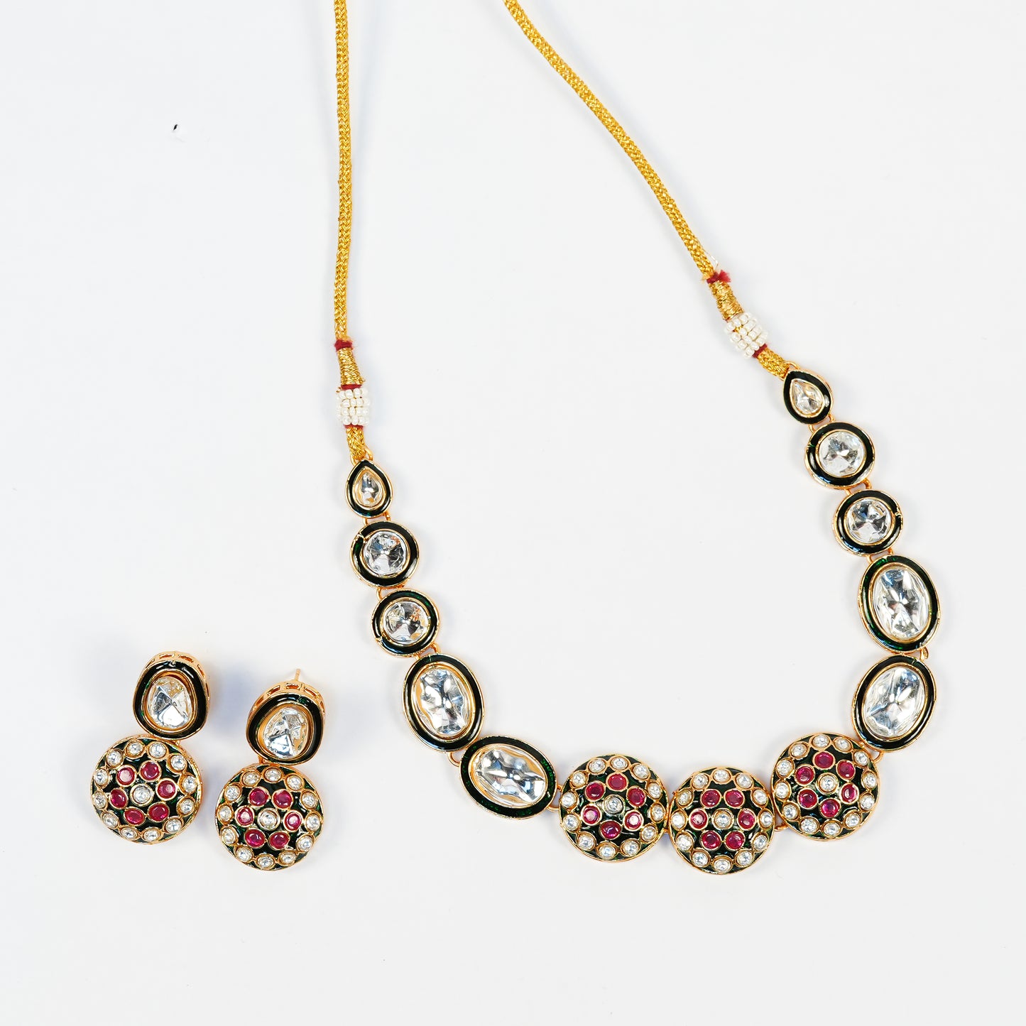 Aanura Gold Traditional Necklace & Earring Set