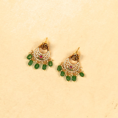 Aanura Gold Plated Temple Necklace & Earring Set