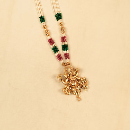 Aanura Gold Plated Sacred Motif Long Necklace Set