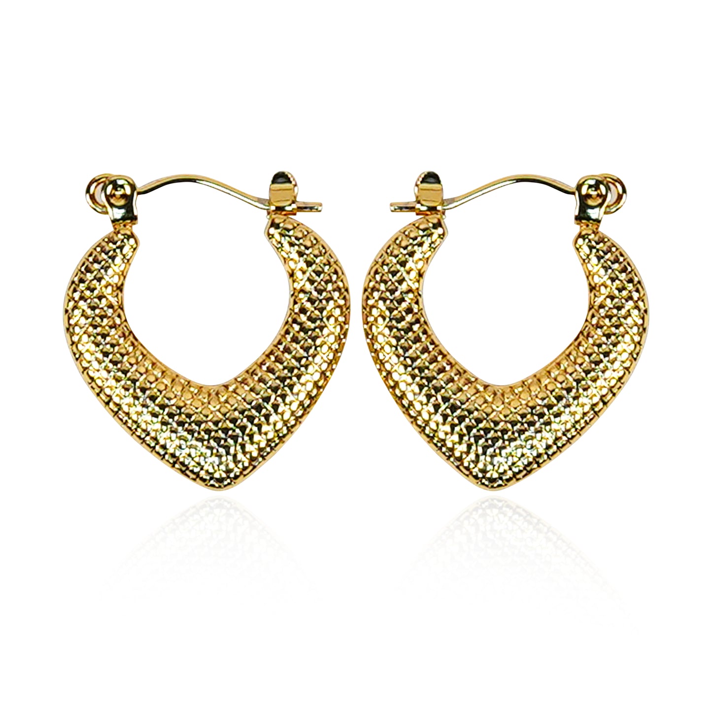Aanura Gold Plated Textured Hoop Earrings