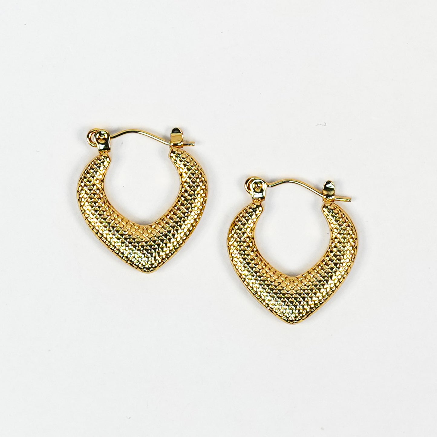 Aanura Gold Plated Textured Hoop Earrings