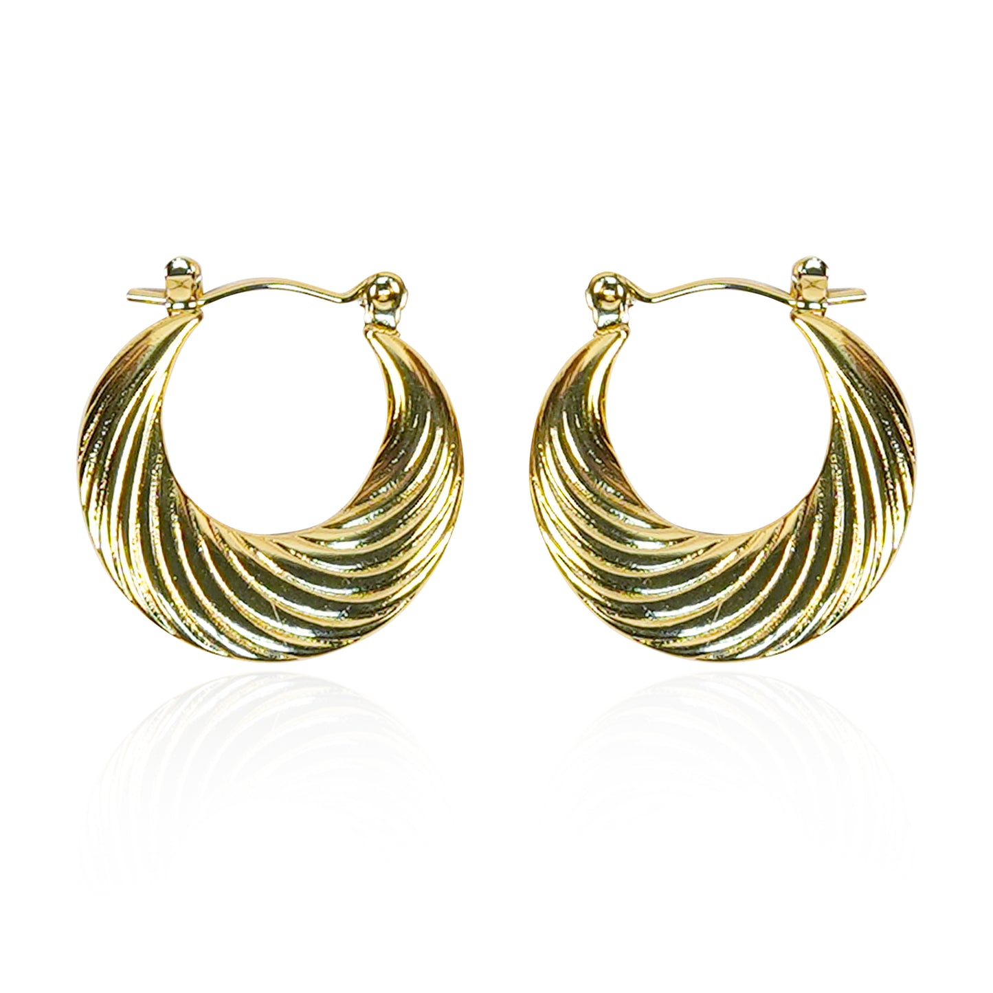 Aanura Gold Plated Swirl Hoop Earrings