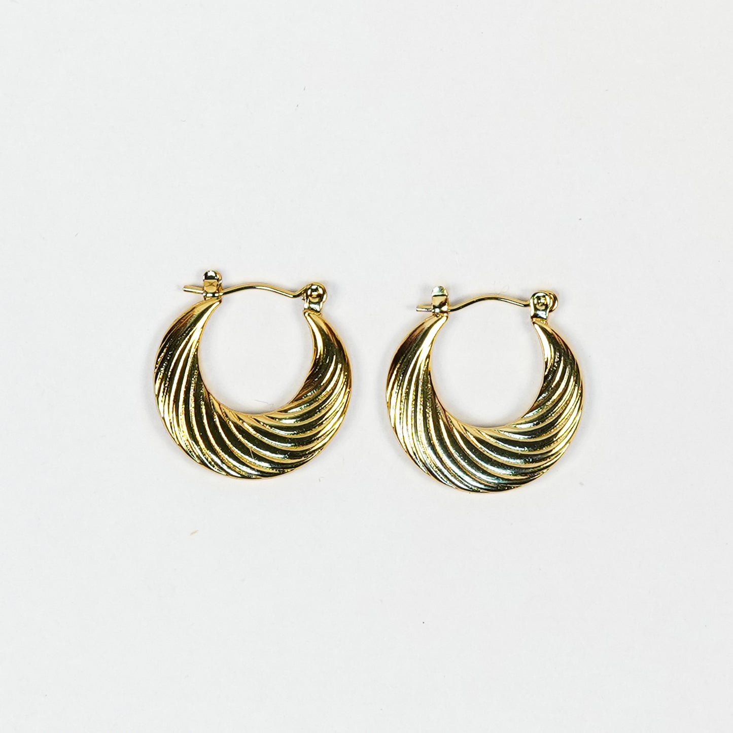 Aanura Gold Plated Swirl Hoop Earrings