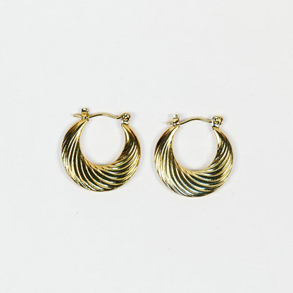 Aanura Gold Plated Swirl Hoop Earrings