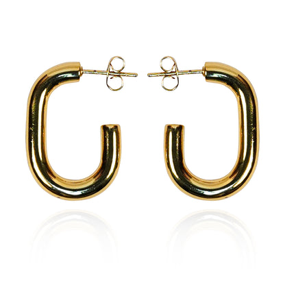 Aanura Gold Plated U-Shaped Hoop Earrings