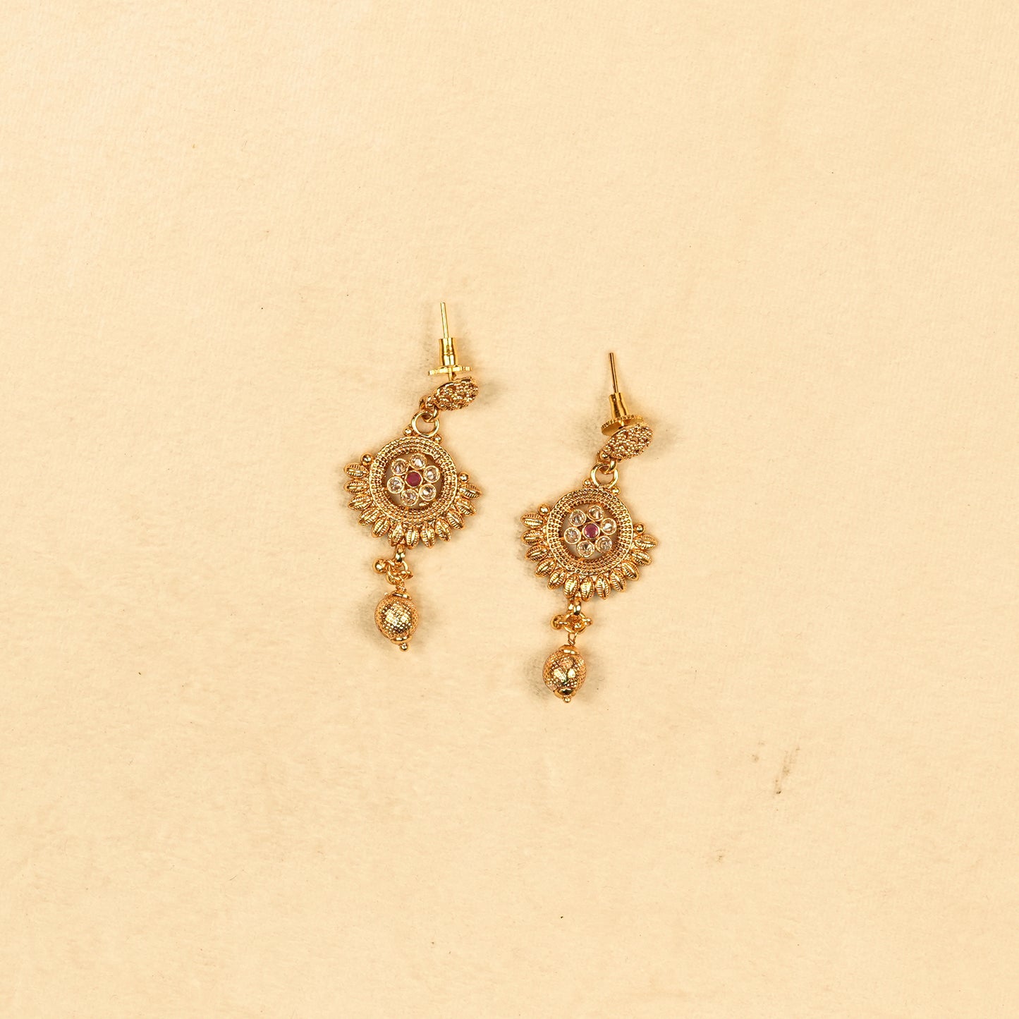 Aanura Gold Plated Sunburst Necklace Set