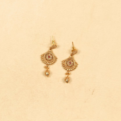 Aanura Gold Plated Sunburst Necklace Set