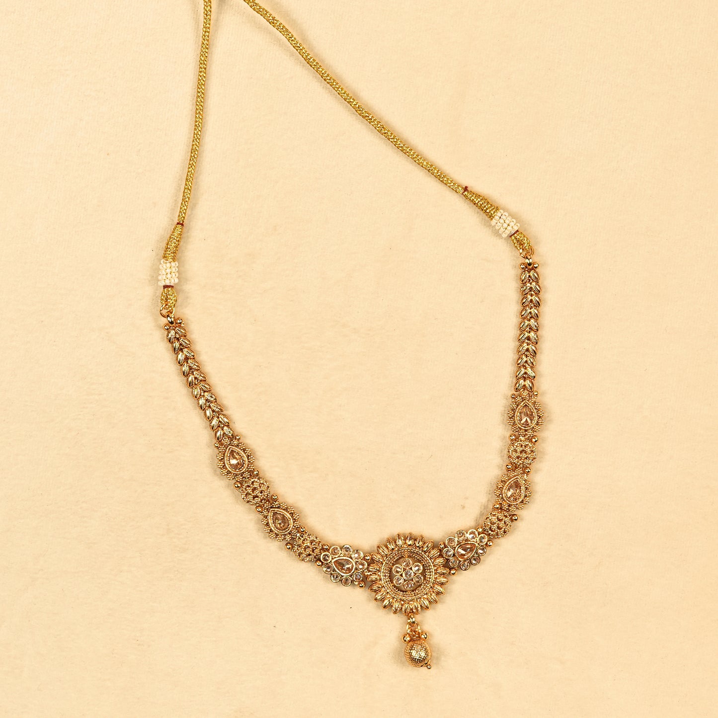 Aanura Gold Plated Sunburst Necklace Set