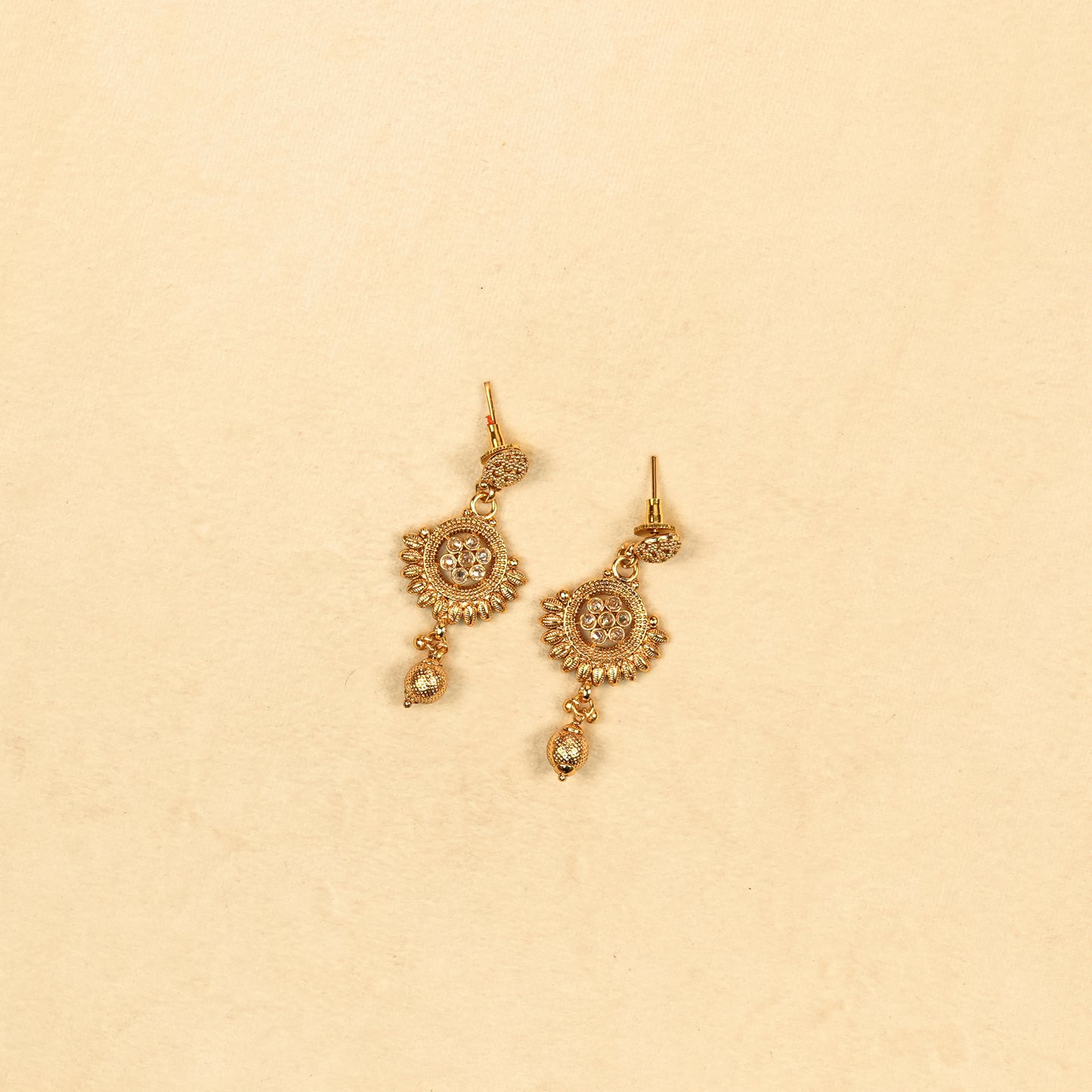 Aanura Gold Plated Sunburst Necklace Set