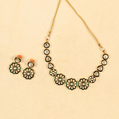 Aanura Gold Plated Floral Necklace Set