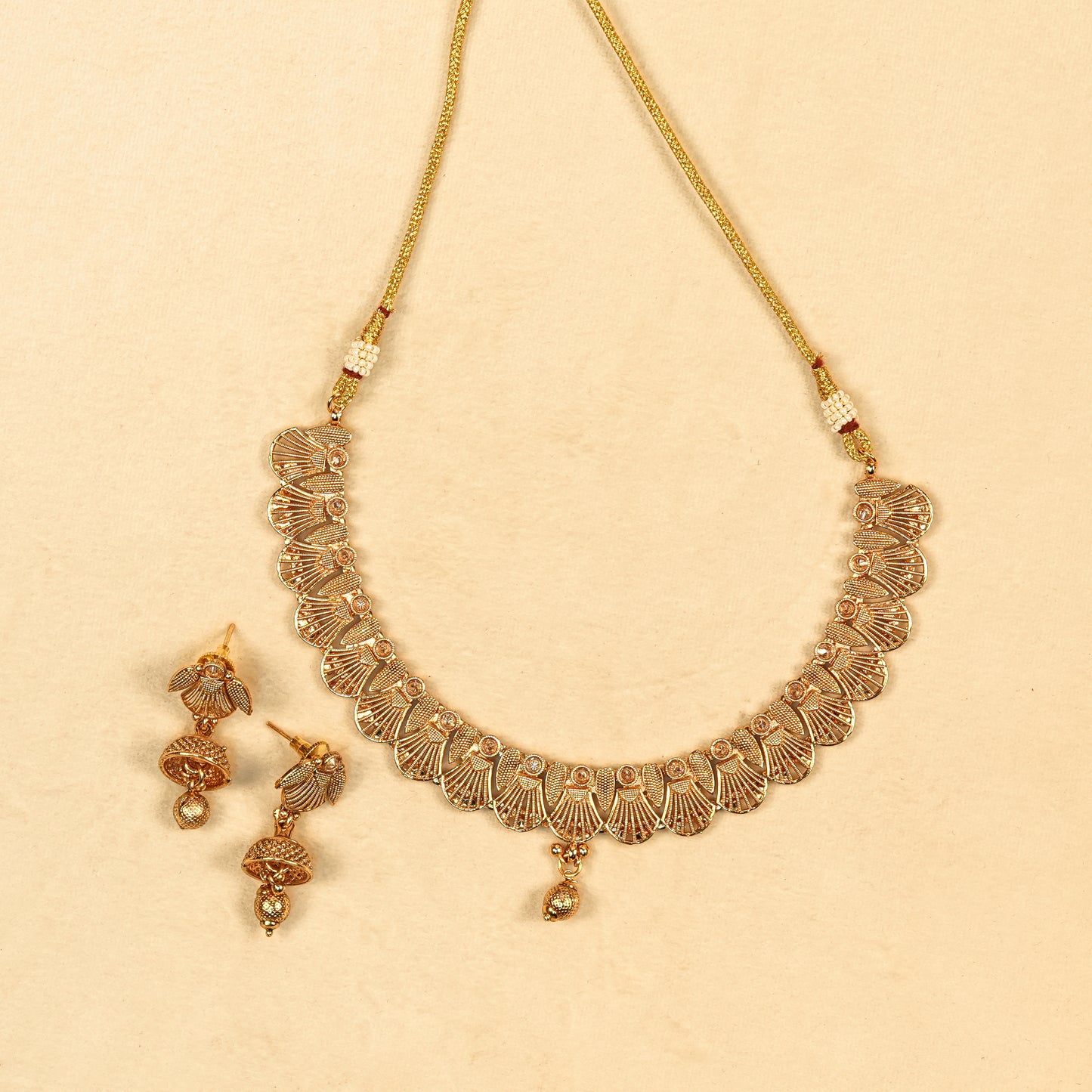 Aanura Gold Plated Scallop Necklace Set