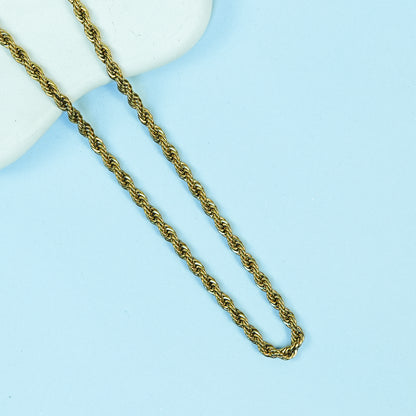 Aanura Men's Gold-Plated Twist Chain