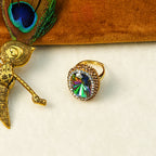 18K Gold Plated Crystal Statement Anti-Tarnish Waterproof Ring