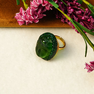 Aanura Gold Stainless Steel Statement Dome Ring