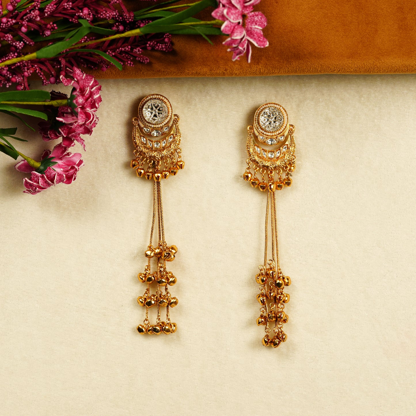 Aanura Gold Plated Chandrika Drop Earrings