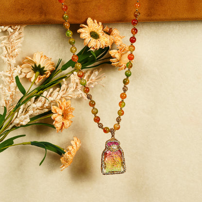 Aanura Gold Beaded Pendant Necklace