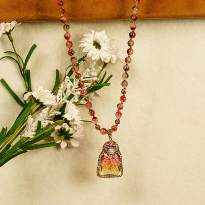 Aanura Gold Beaded Pendant Necklace