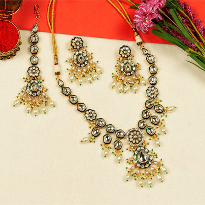 Aanura Gold Plated Traditional Necklace Set