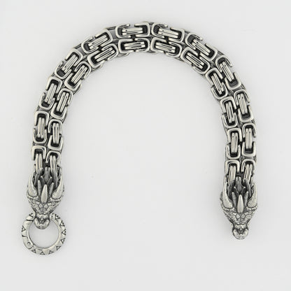 Aanura Silver Dragon Stainless Steel Bracelet For Men