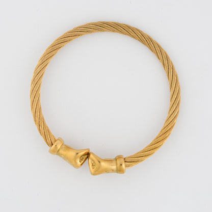 Aanura Gold Skull Cuff Bracelet For Men