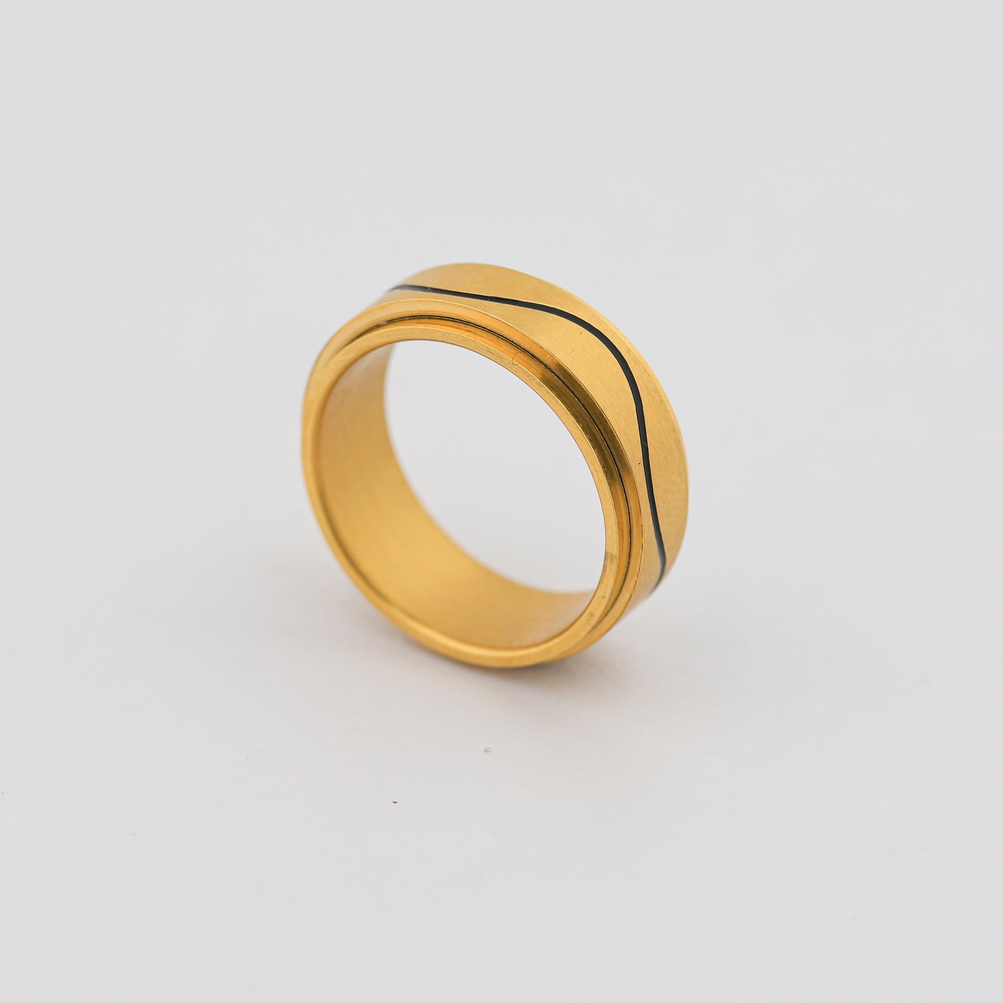 Aanura Gold-Plated Stainless Steel Ring For Men's