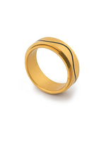 Aanura Gold-Plated Stainless Steel Ring For Men's