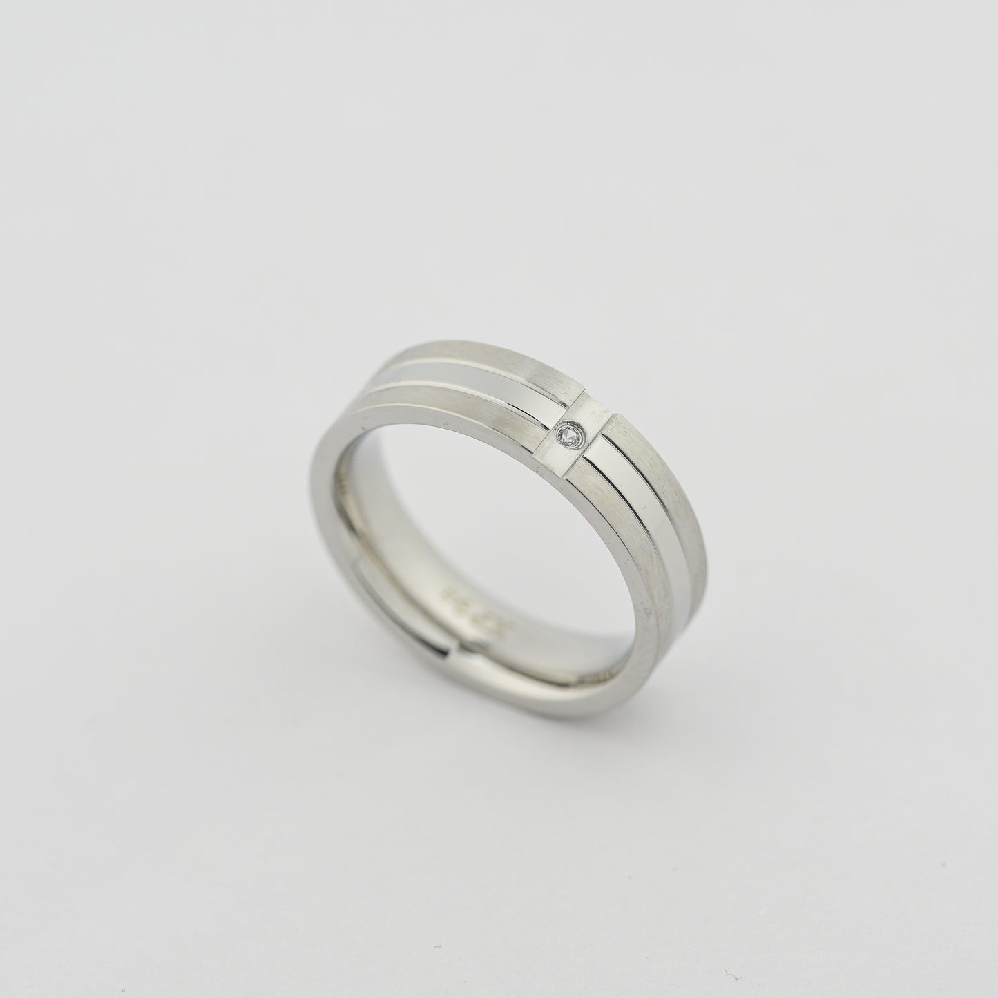Aanura Silver-Tone Stainless Steel Ring For Men's