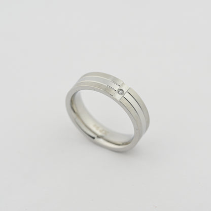 Aanura Silver-Tone Stainless Steel Ring For Men's
