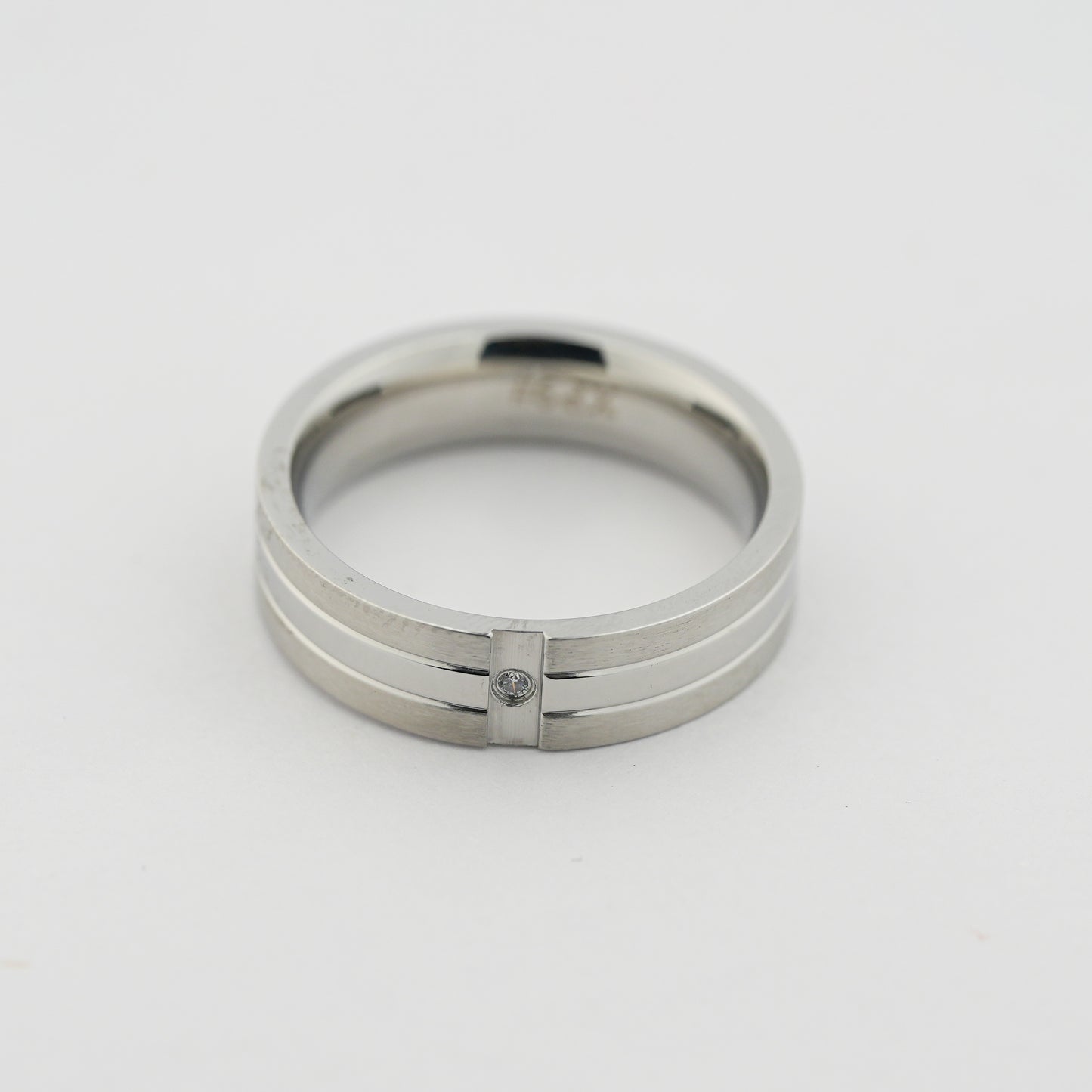 Aanura Silver-Tone Stainless Steel Ring For Men's